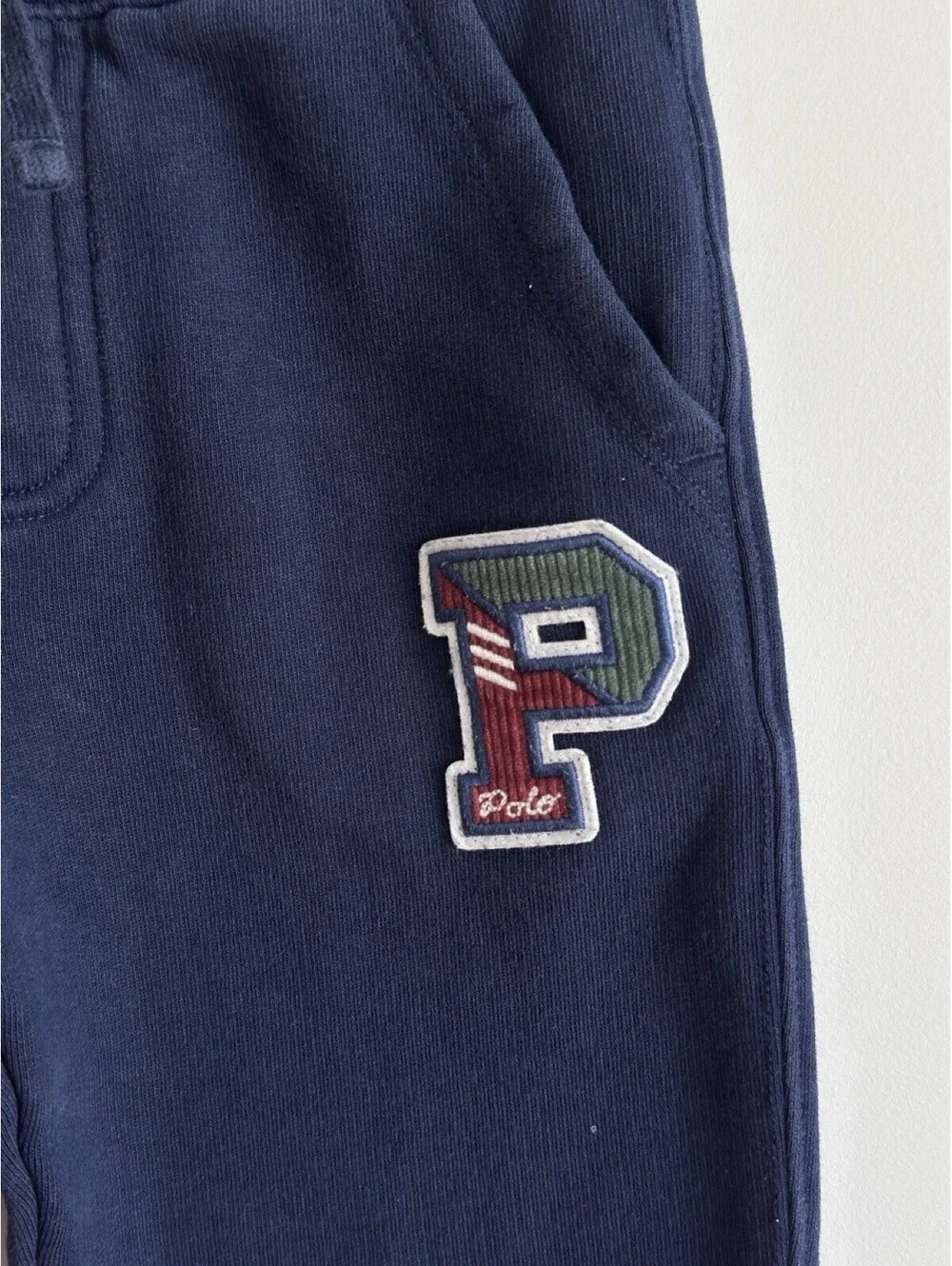 Polo Ralph Lauren Boys Size 6 Navy Fleece Jogger Sweatpants Logo Patch